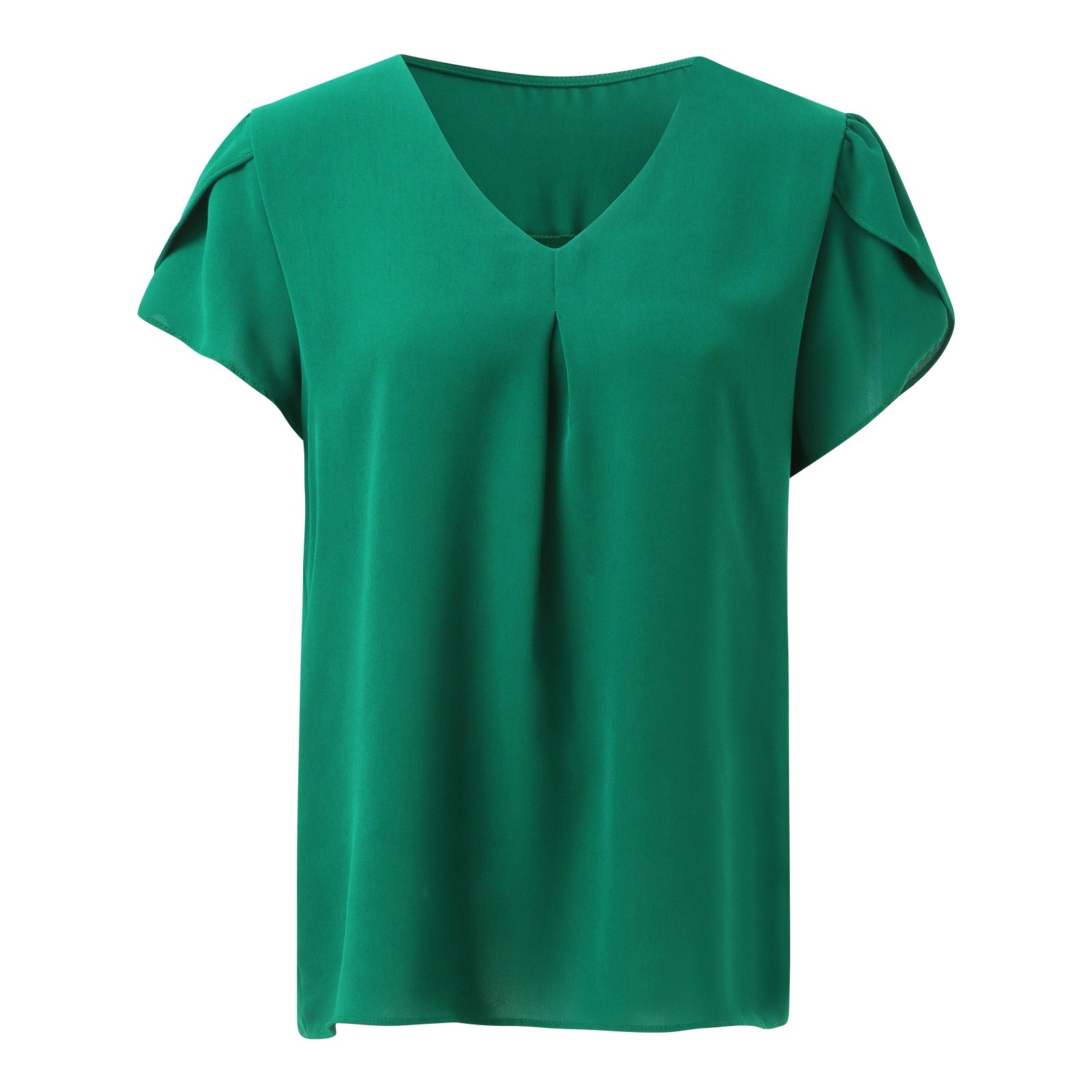 thumbnail image 5 of 2025 Top túnica de manga corta con cuello en V de gasa para mujer, ideal para leggings - Mezcla ligera de rayón, tallas S-XXL, 5 of 6